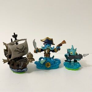 Lot of 3 Skylanders Pirate Ship Wash Buckler Gill Grunt